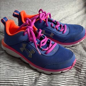 Under Armour Kids' Blue and Pink Athletic Shoes
